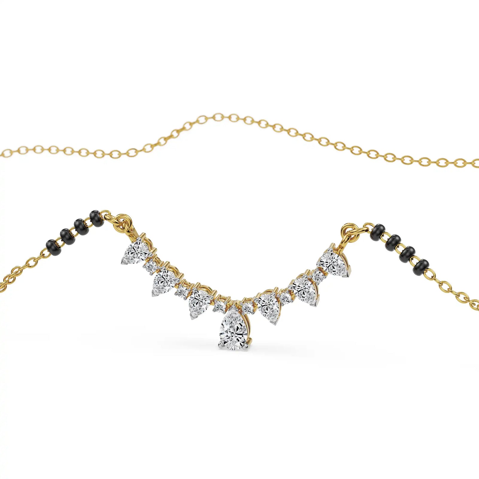 Saptapadi Lab Grown Diamond Mangalsutra - front view