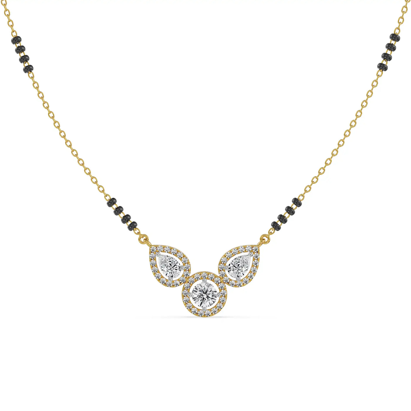 Trio Halo Lab Grown Diamond Mangalsutra