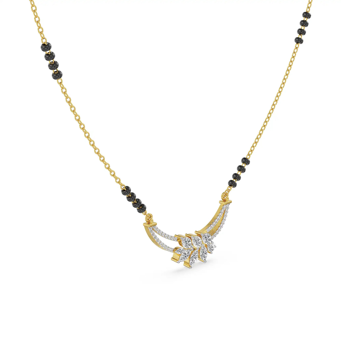 Ethereal Leaf Lab Grown Diamond Mangalsutra 9KT