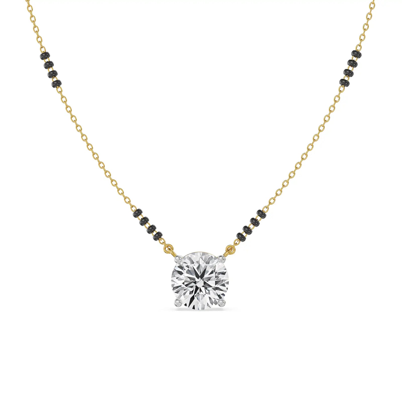 Solitaire Lab Grown Diamond Mangalsutra - front view