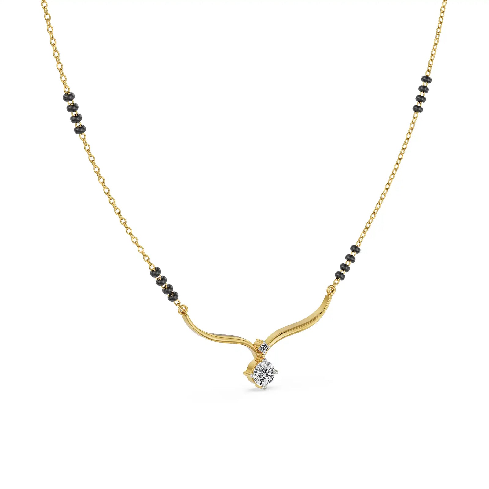 Bandhan Lab Grown Diamond Mangalsutra - side view