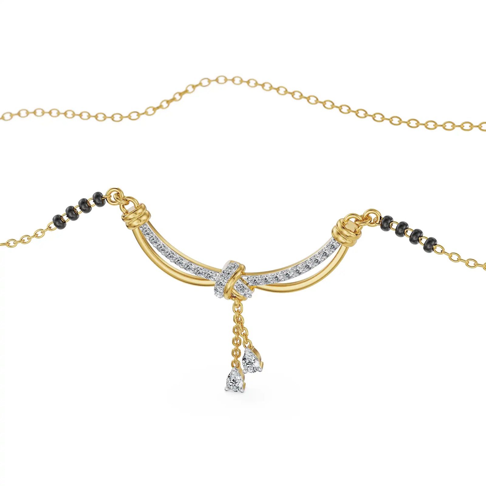 Eternal Knot Lab Grown Diamond Mangalsutra - perspective view
