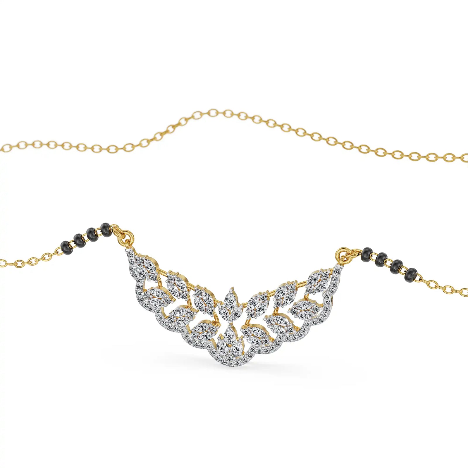 Lotus Radiance Lab Grown Diamond Mangalsutra - front view
