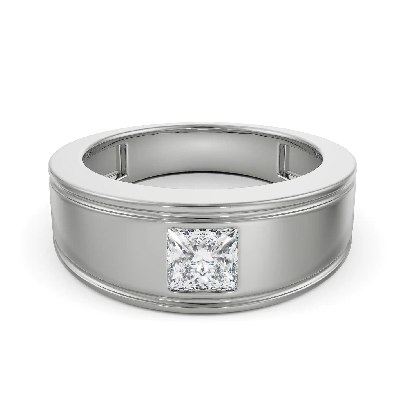 Princess Cut Lab Diamond Band for Men 9KT