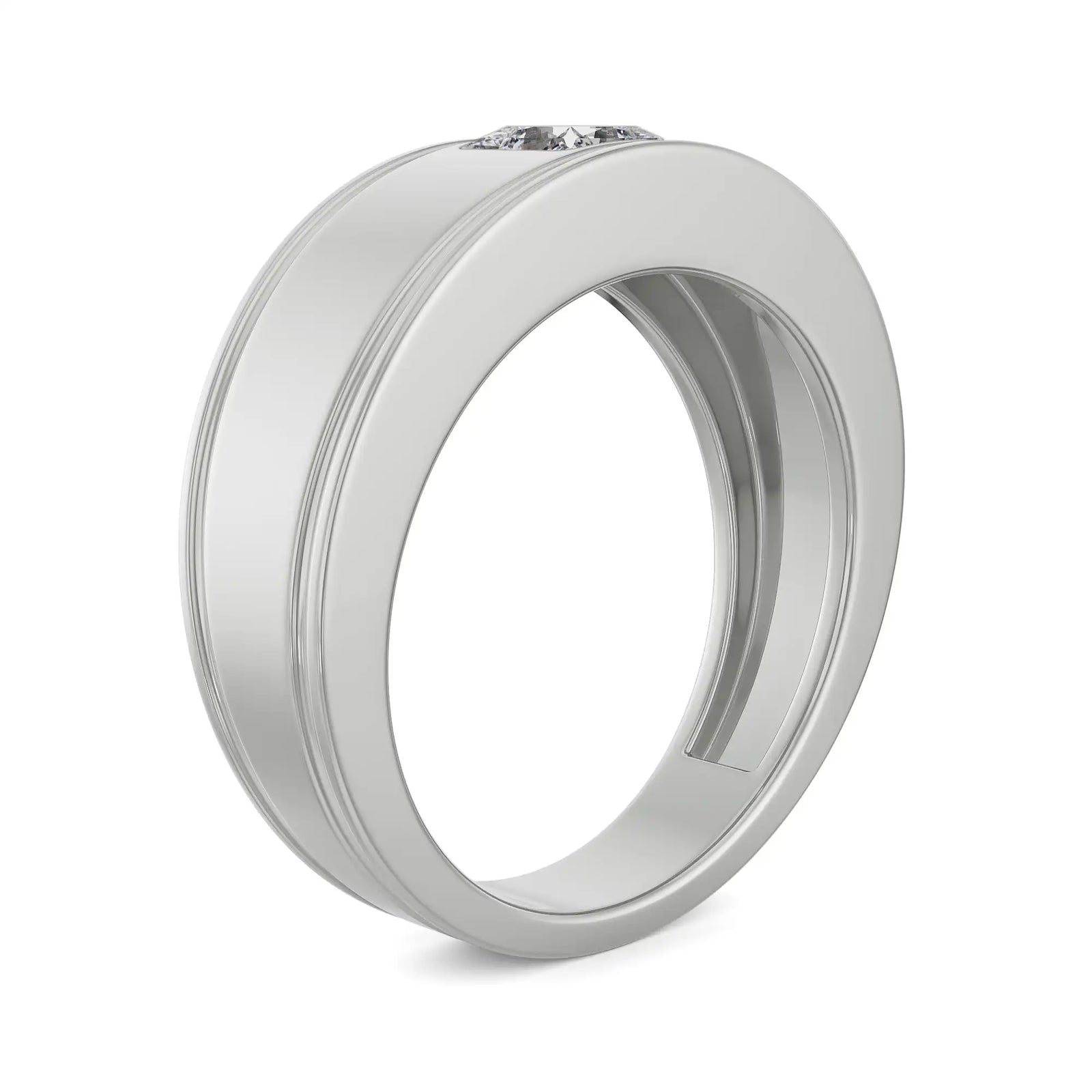 Princess Cut Diamond Band for Men Side View