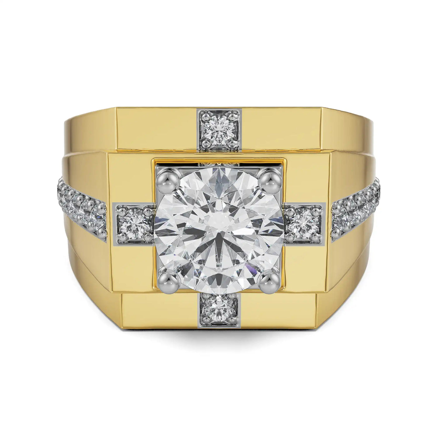 Round Lab Grown Diamond Ring for Men