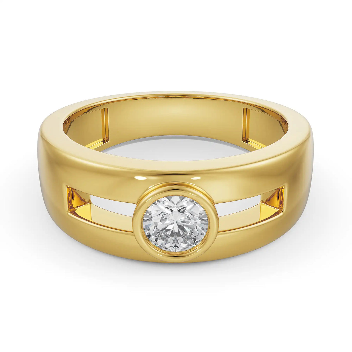 Lab Grown Diamond Solitaire Round Wedding Band for Men 9KT