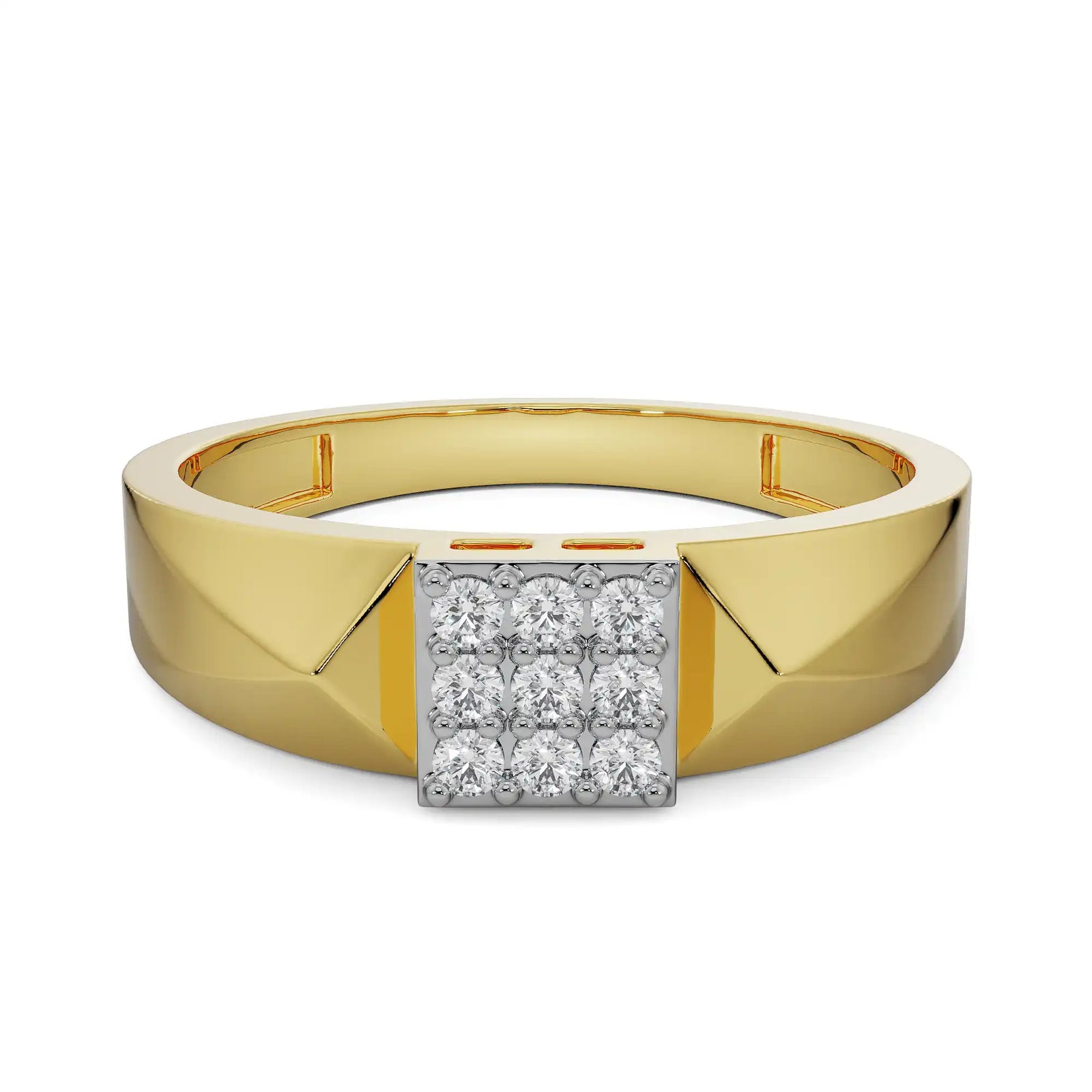 Geneva Ring for Him Front View in 9KT