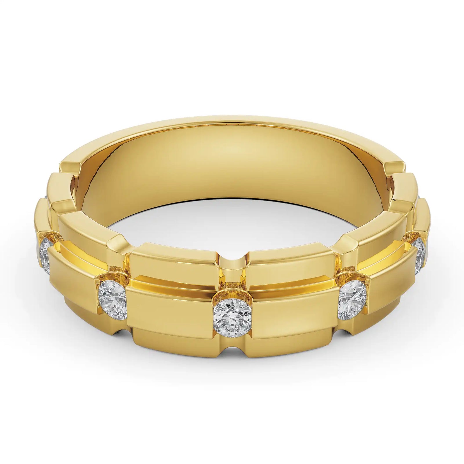 Septet Wedding Band for Men Front View