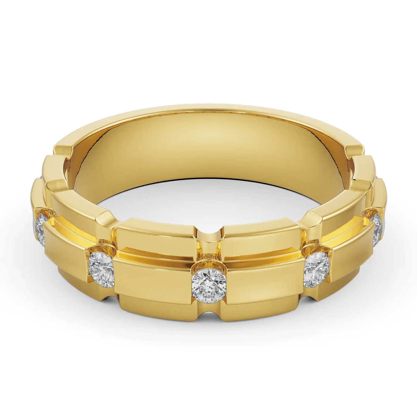 Septet Wedding Lab Grown Diamond Band for Men 9KT
