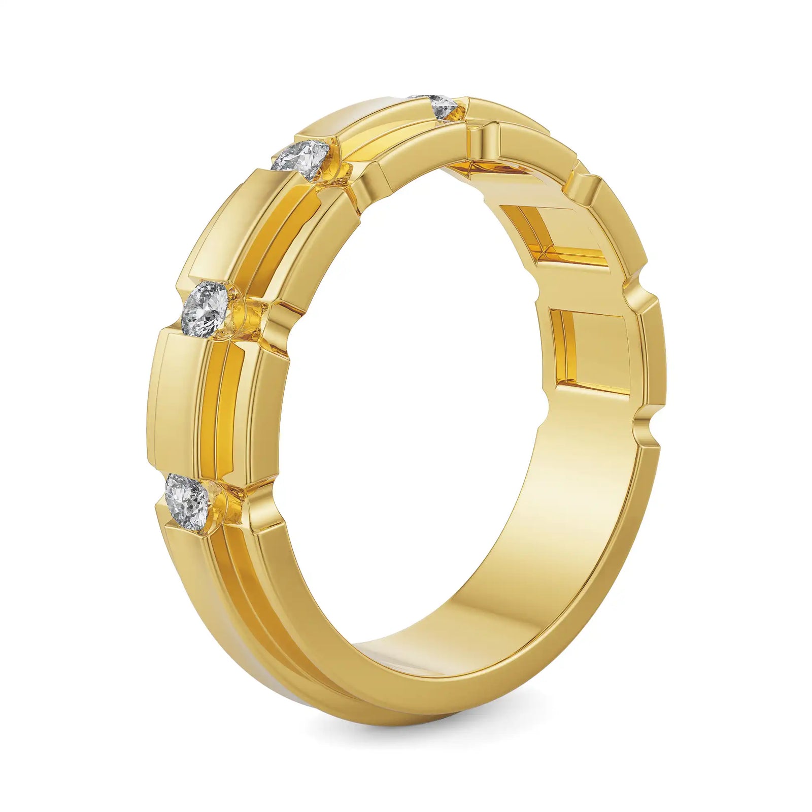 Septet Wedding Band for Men Side View