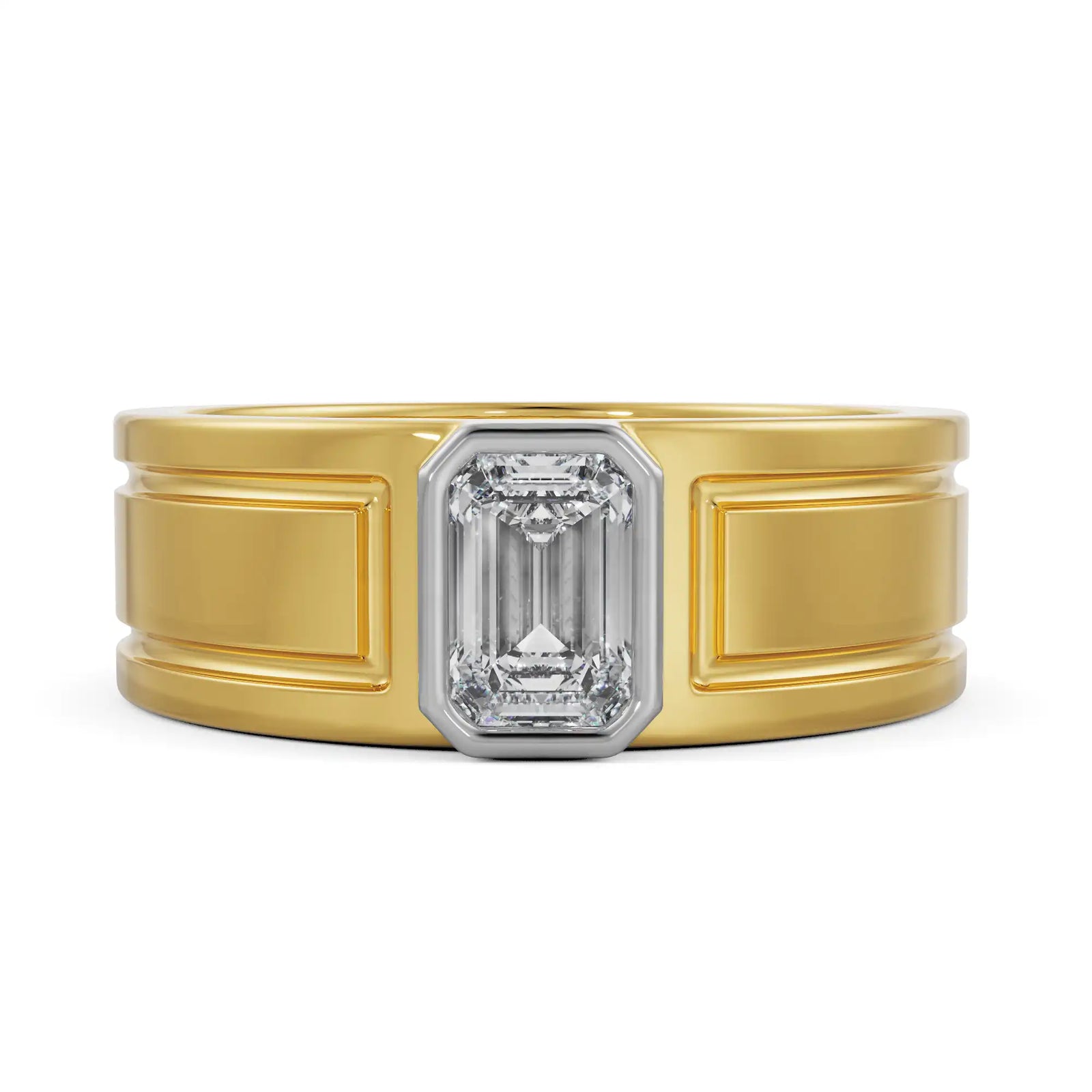 Alpha Wedding Ring for Men Front View