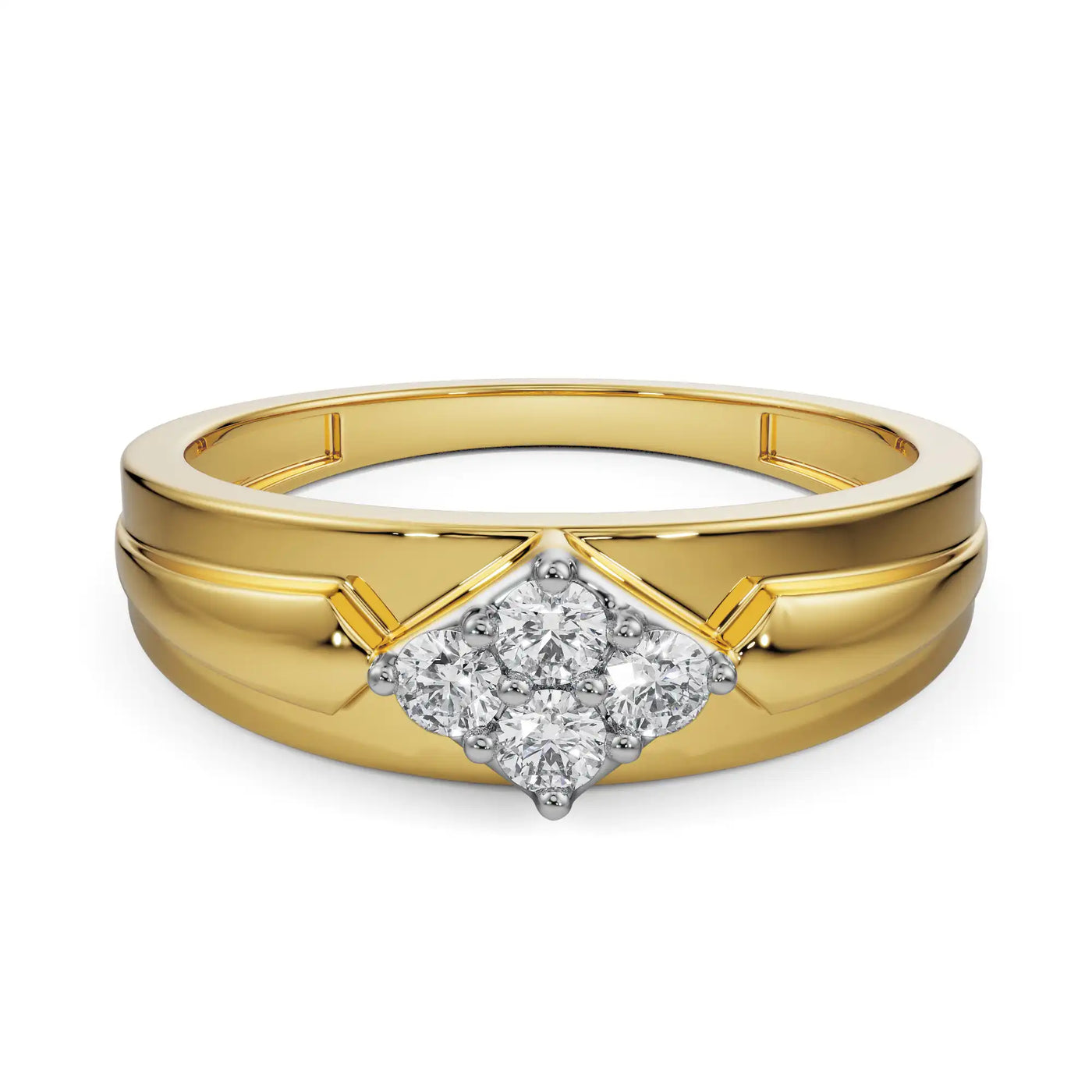 Rhombus Quad Lab Grown Diamond Wedding Ring 9KT