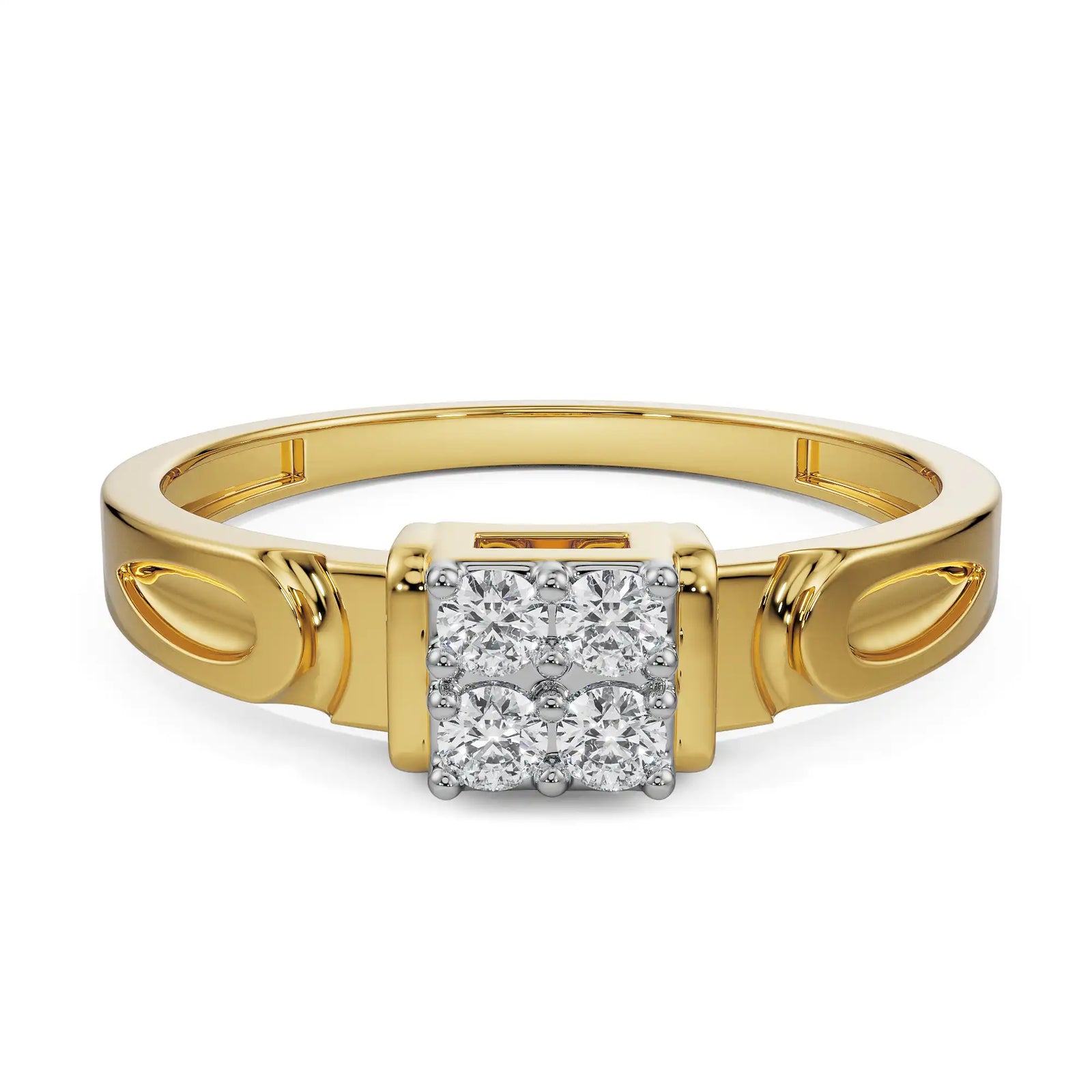Quartet Diamond Wedding Band Front View