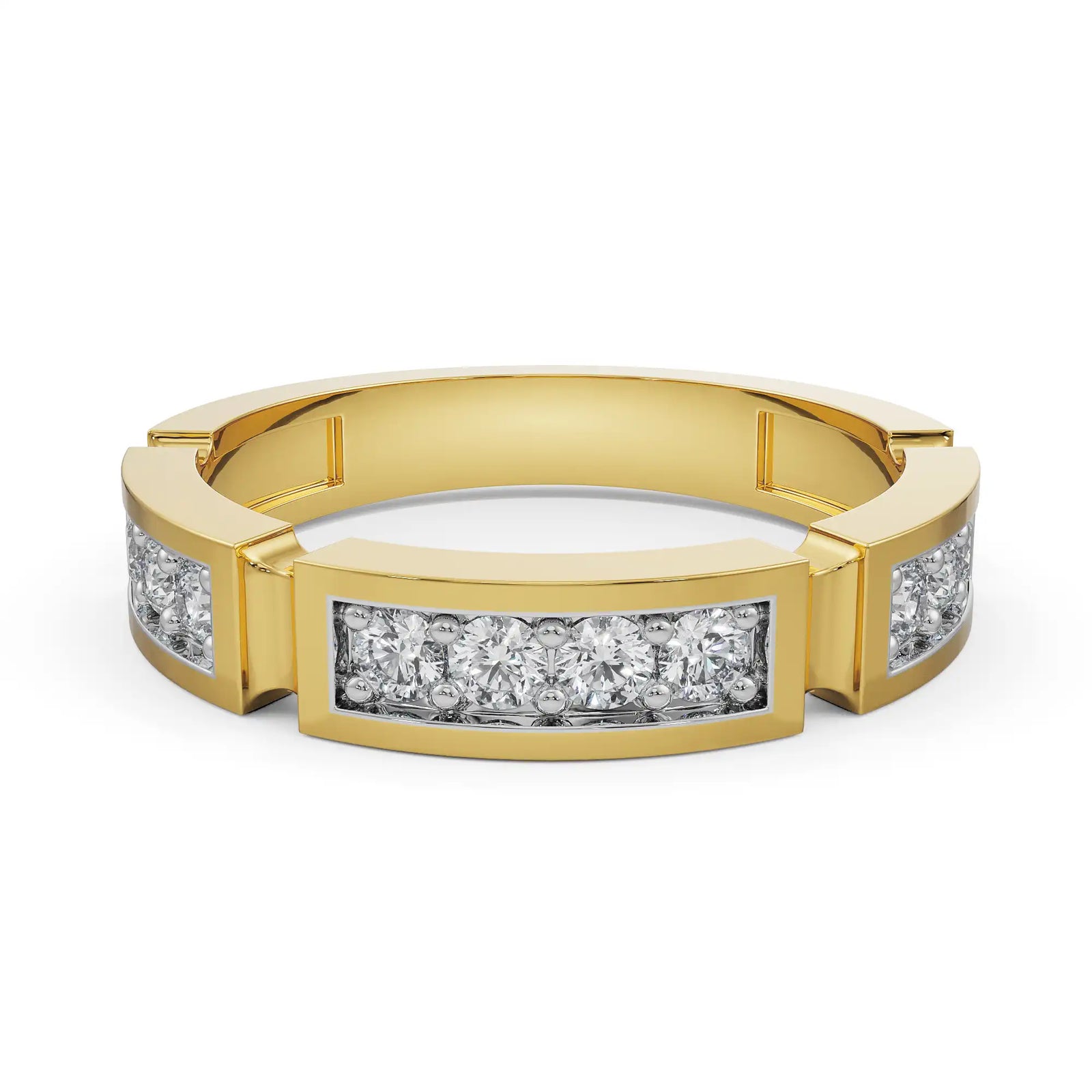 Elior Wedding Band Front View in 9KT