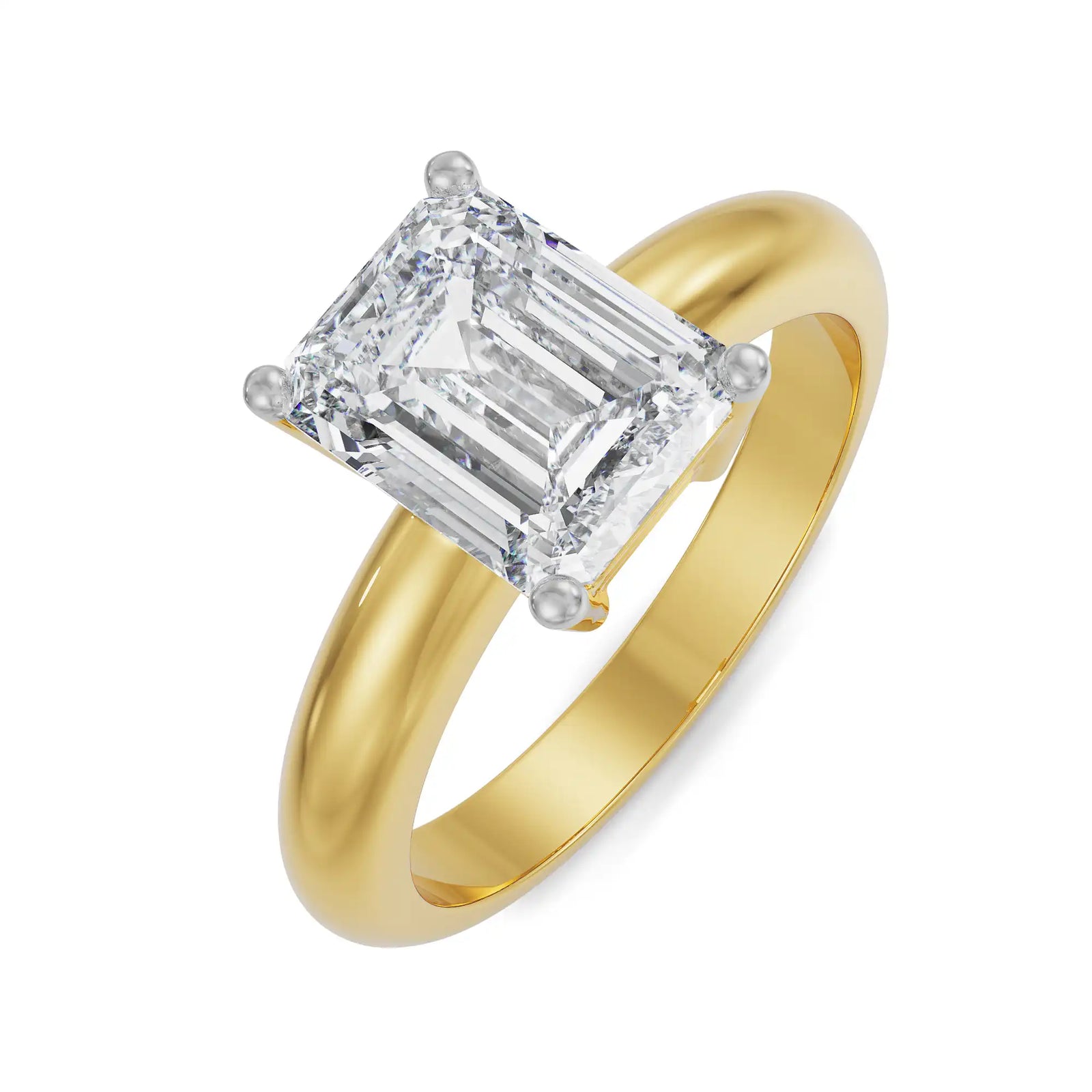 Timeless Emerald Cut Men Diamond Ring Top View