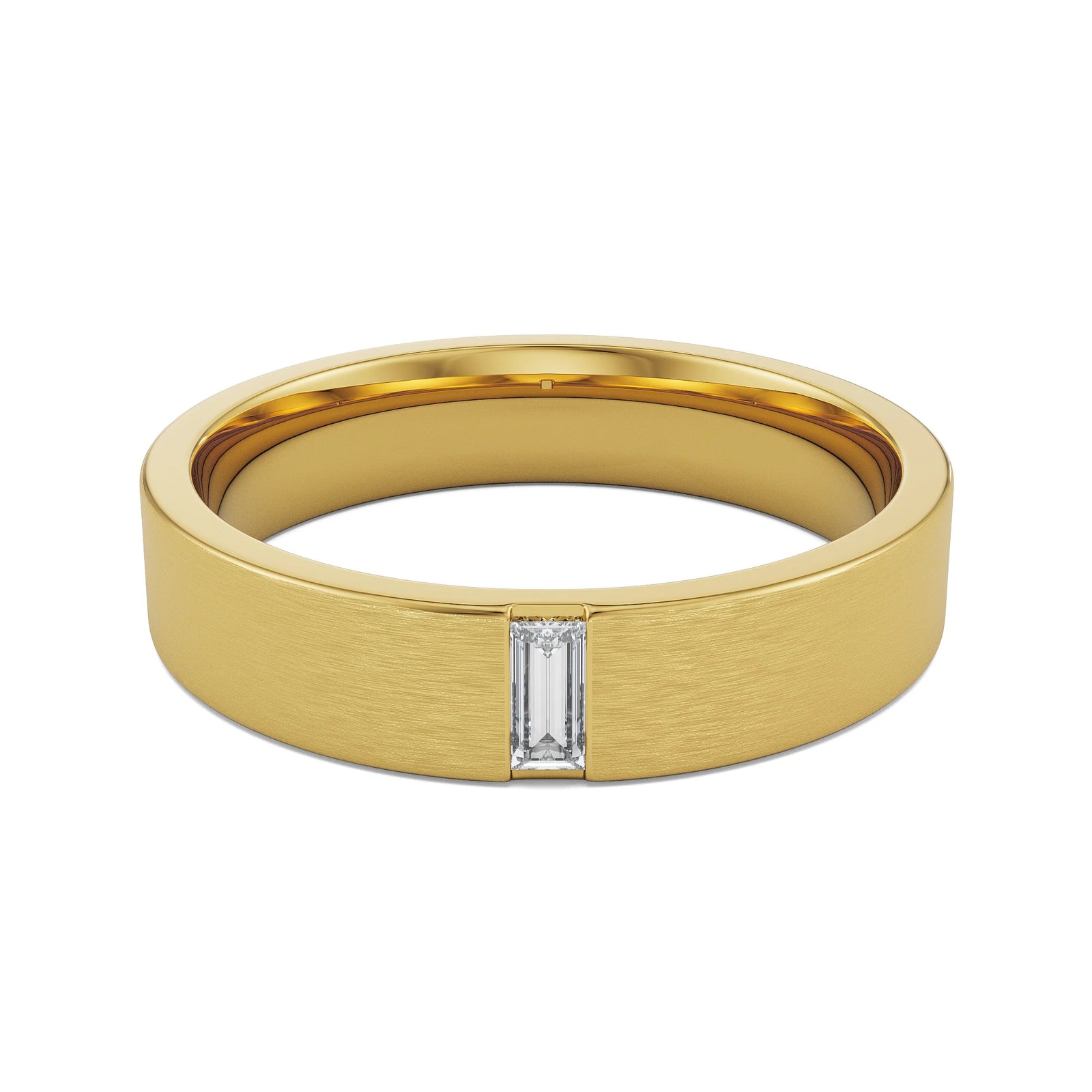 Textured Baguette Band Front View