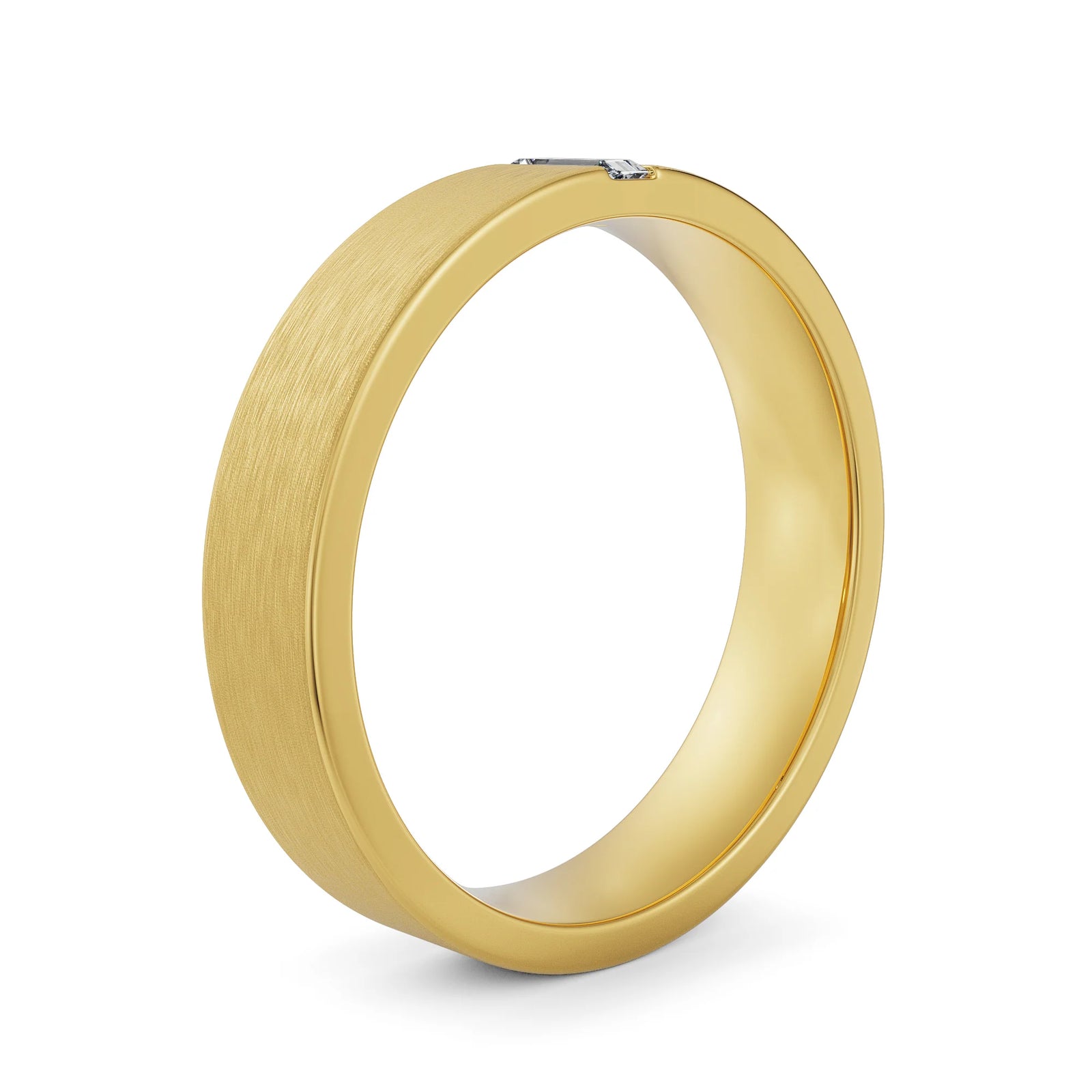 Textured Baguette Band Side View