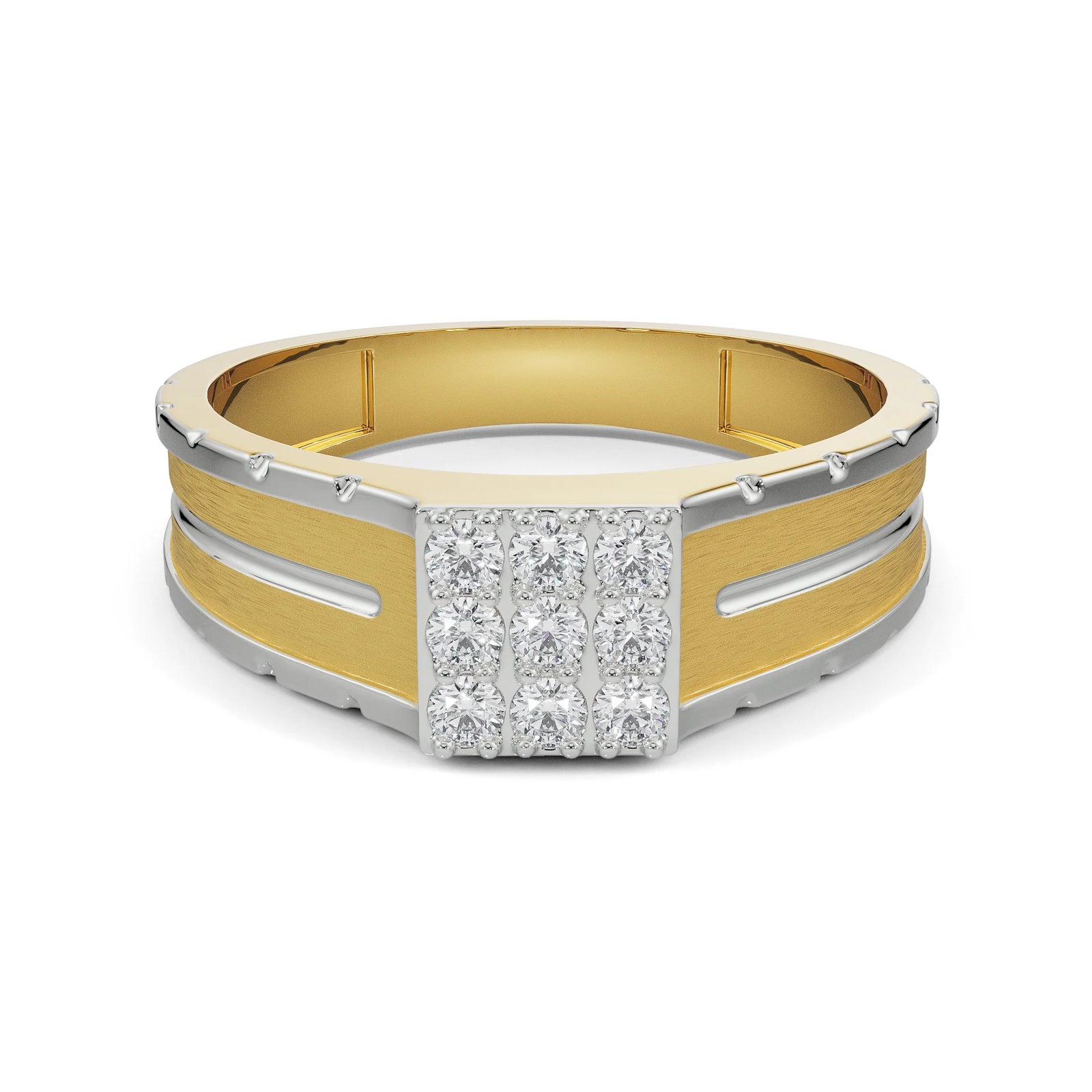 Dewy Quad Diamond Band for Men Front View