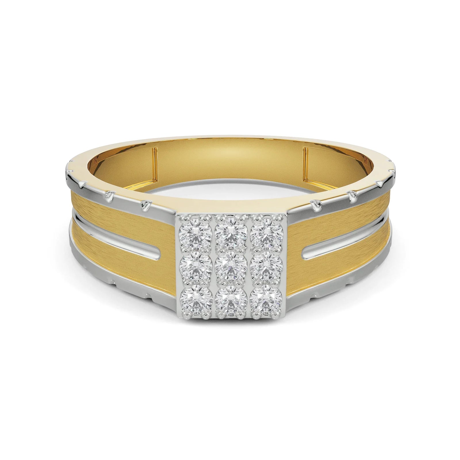 Dewy Quad Lab Diamond Band for Men 9KT