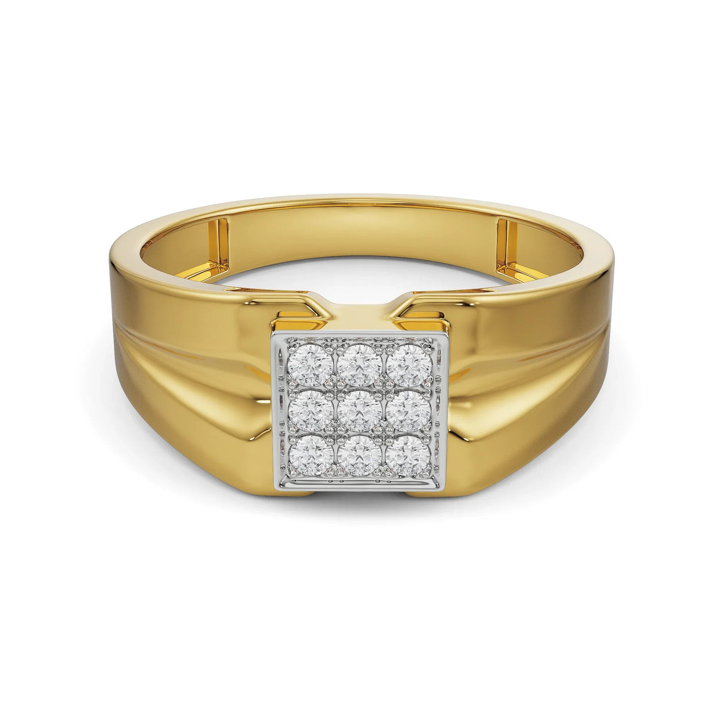 Brushed Lab Grown Diamond Band for Men 9KT