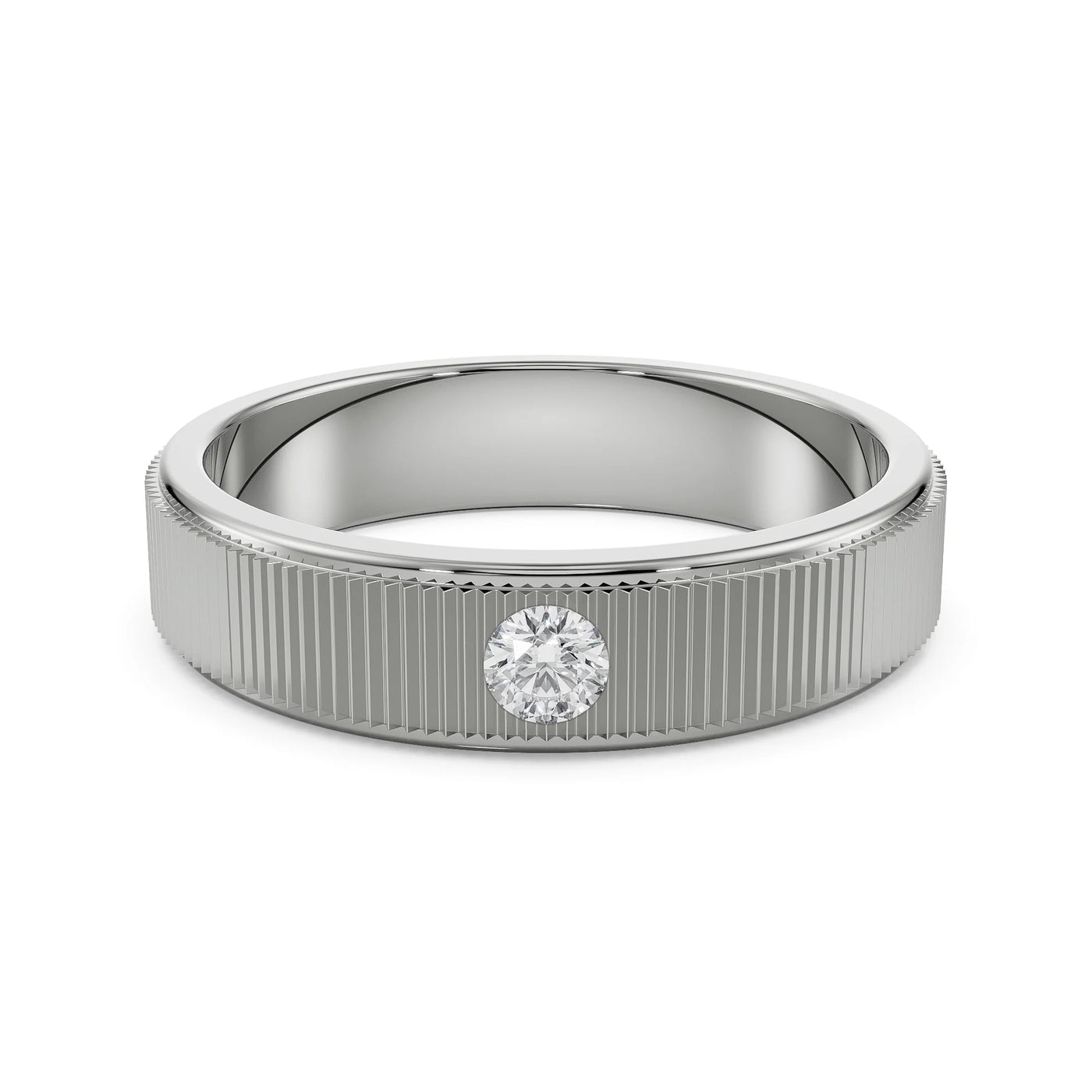 Inlay Round Lab Grown Diamond Band