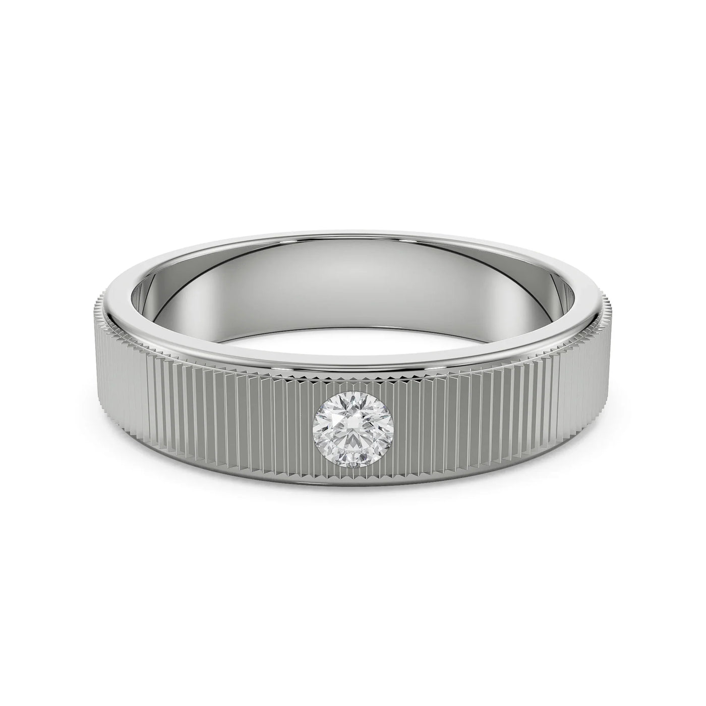 Inlay Round Lab Grown Diamond Band 9KT
