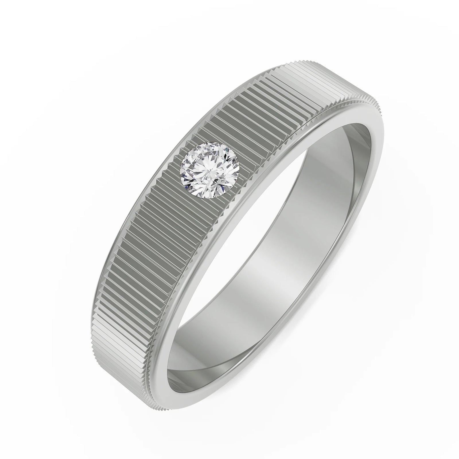 Inlay Round Diamond Band Top View