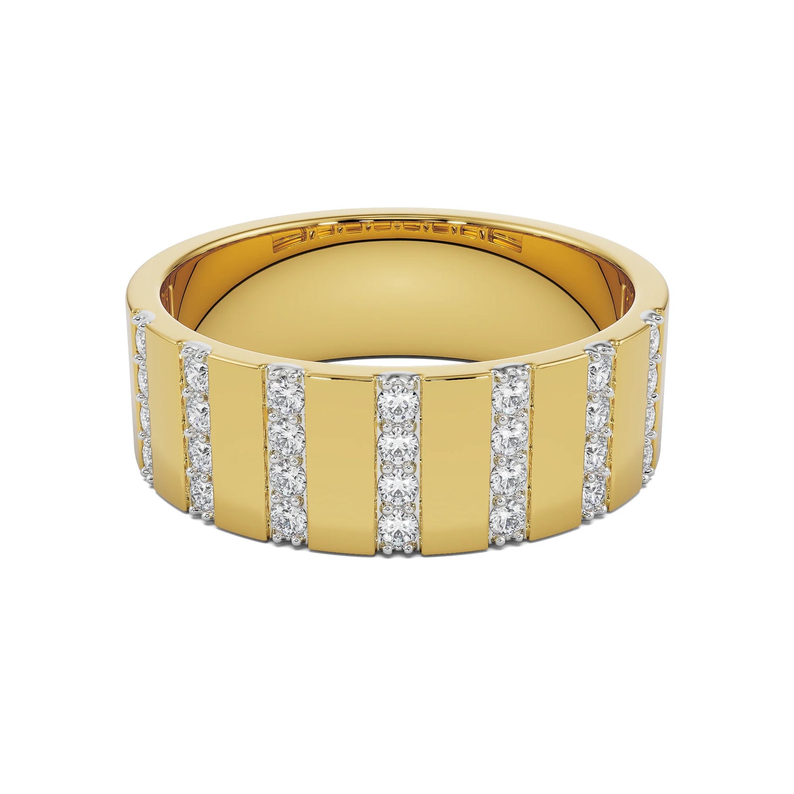 Sleek Enzo Ring for Men Front View