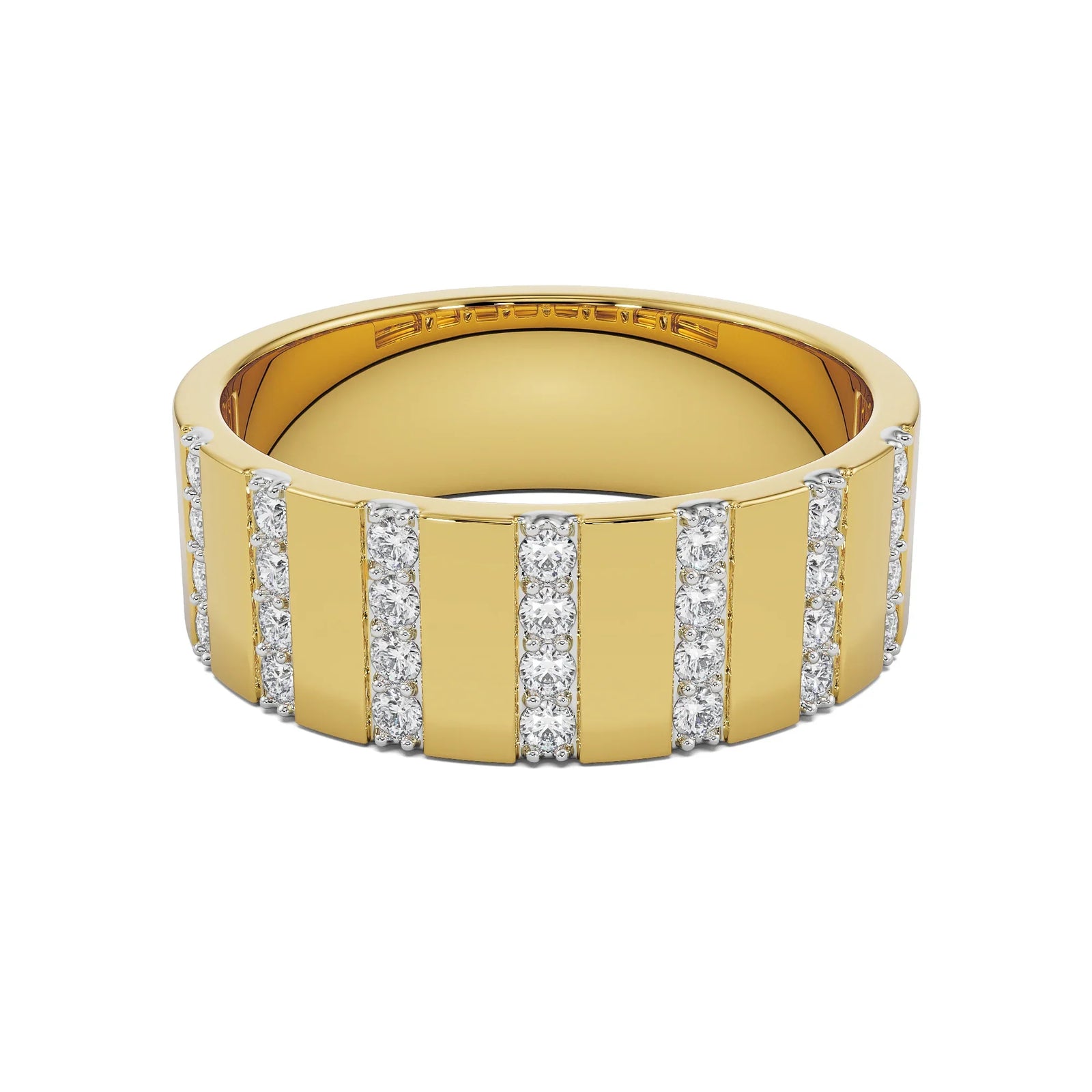 Sleek Enzo Ring for Men Front View in 9KT