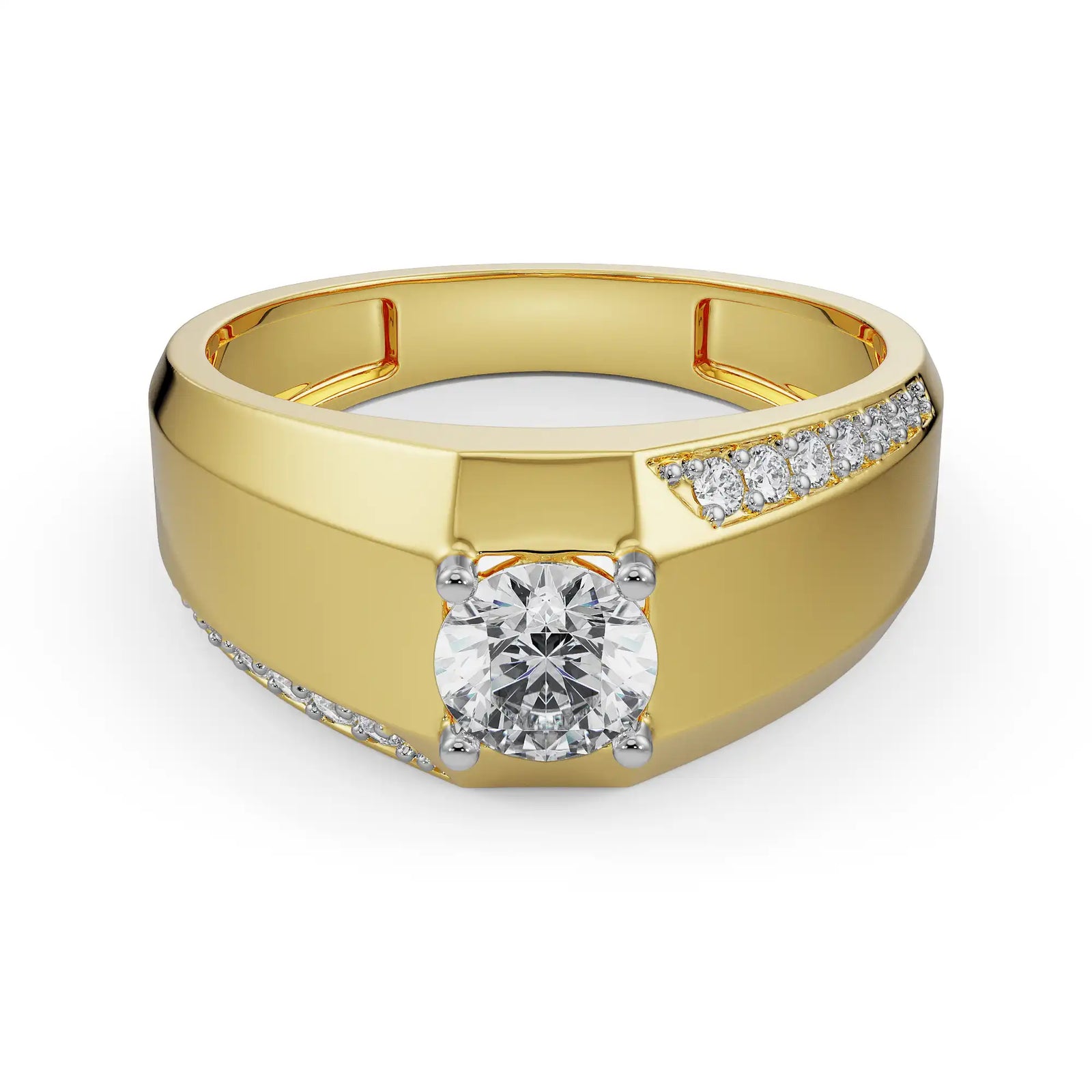 Kyle Men Diamond Ring Front View in 9KT