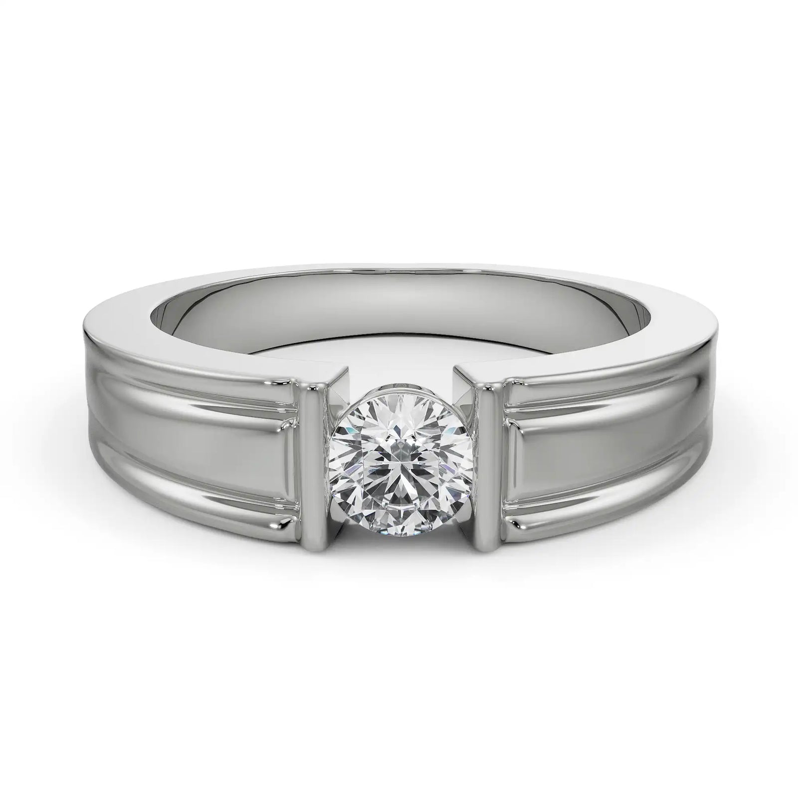 Odra Solitaire Diamond Ring Front View
