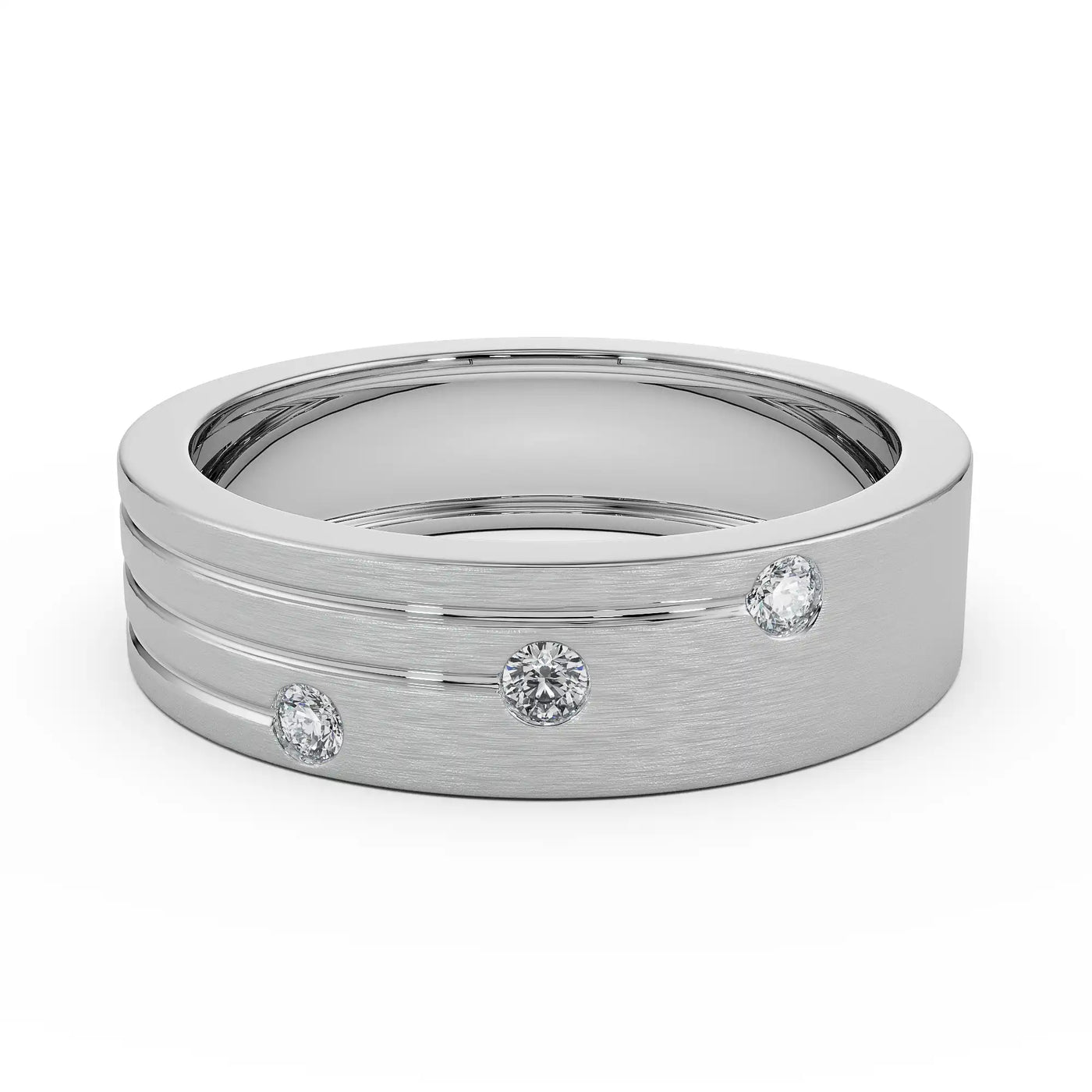 Tri Lab Grown Diamond Band for Men