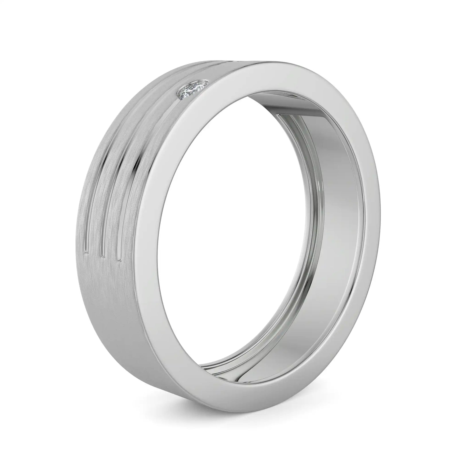 Tri Diamond Band for Men Side View