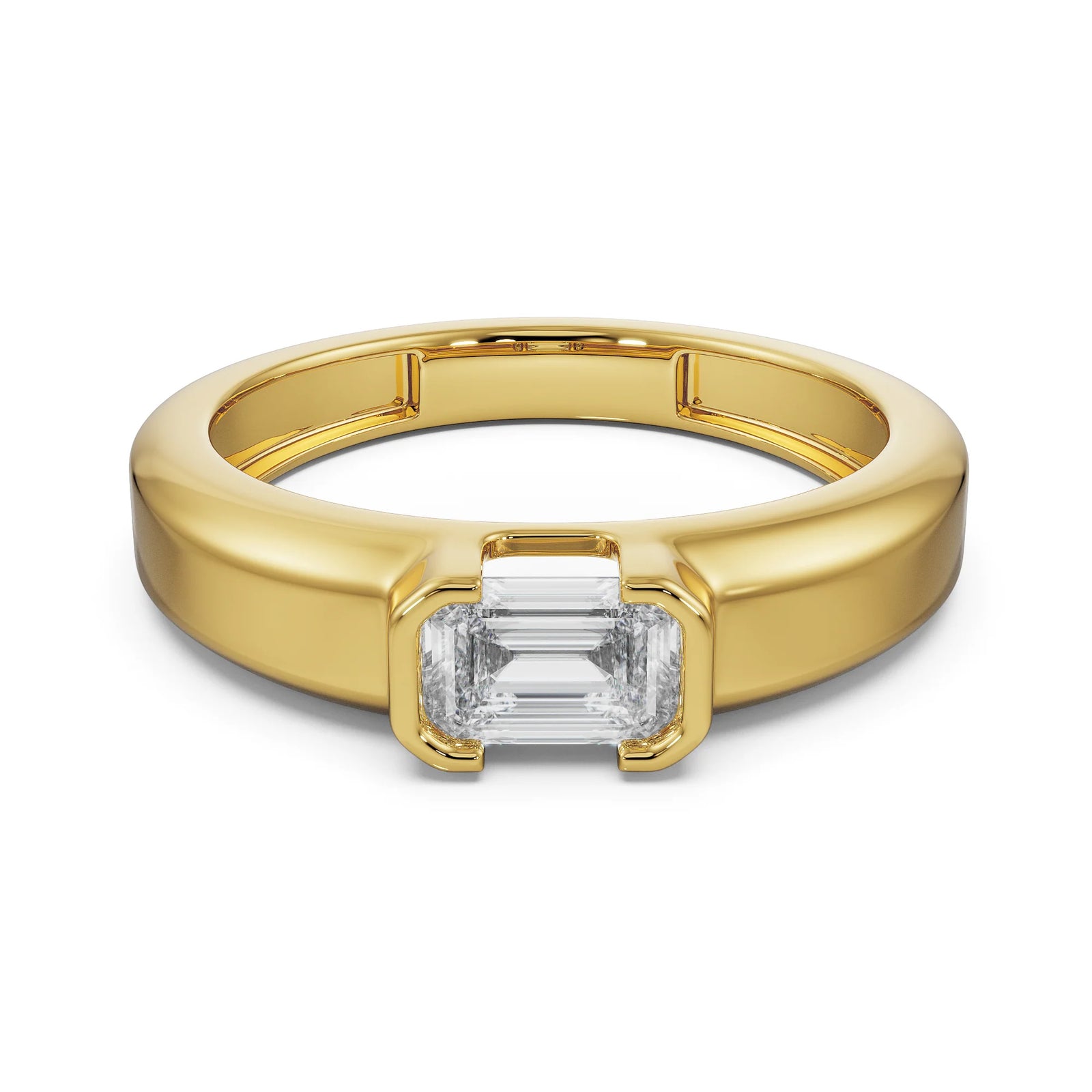Bold Emerald Men's Ring Front View