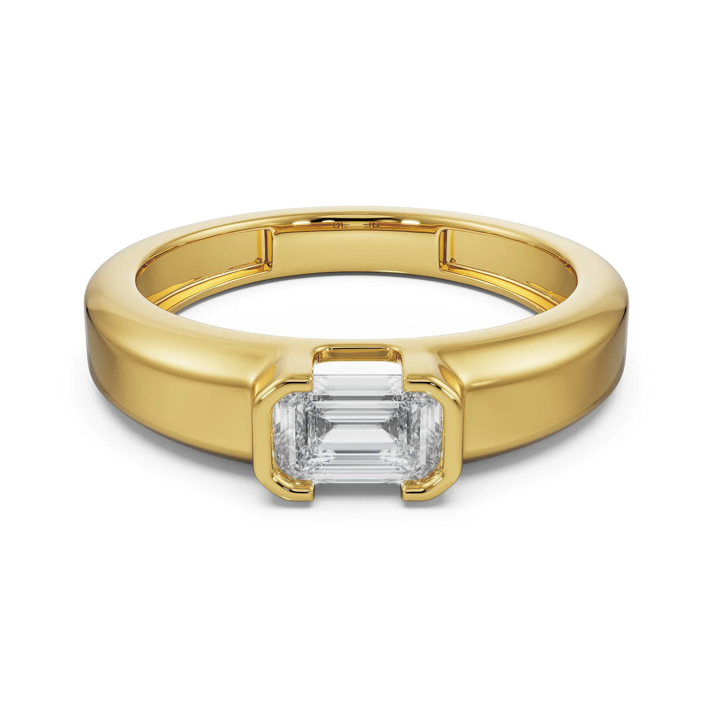 Bold Emerald Lab Grown Diamond Men's Ring 9KT