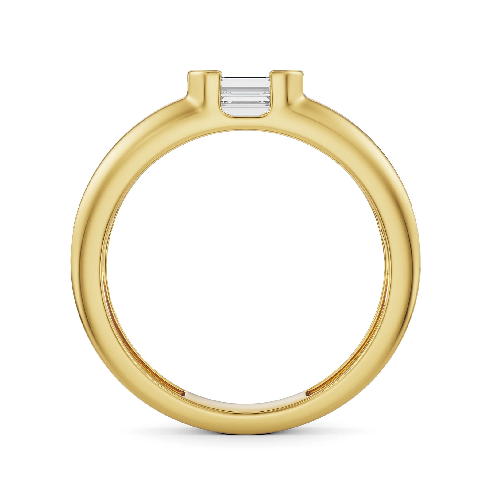 Bold Emerald Men's Ring Back View