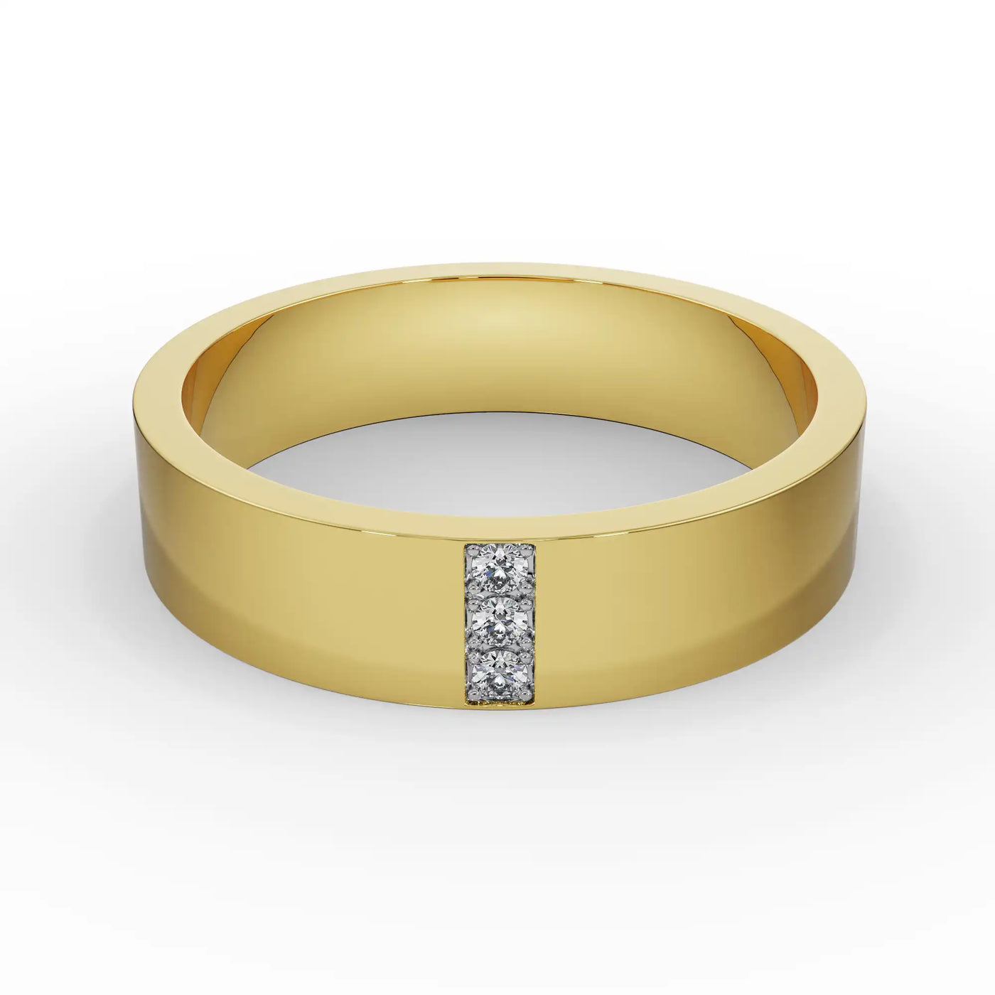 Brushed Trio Lab Diamond Band for Men_in_stock