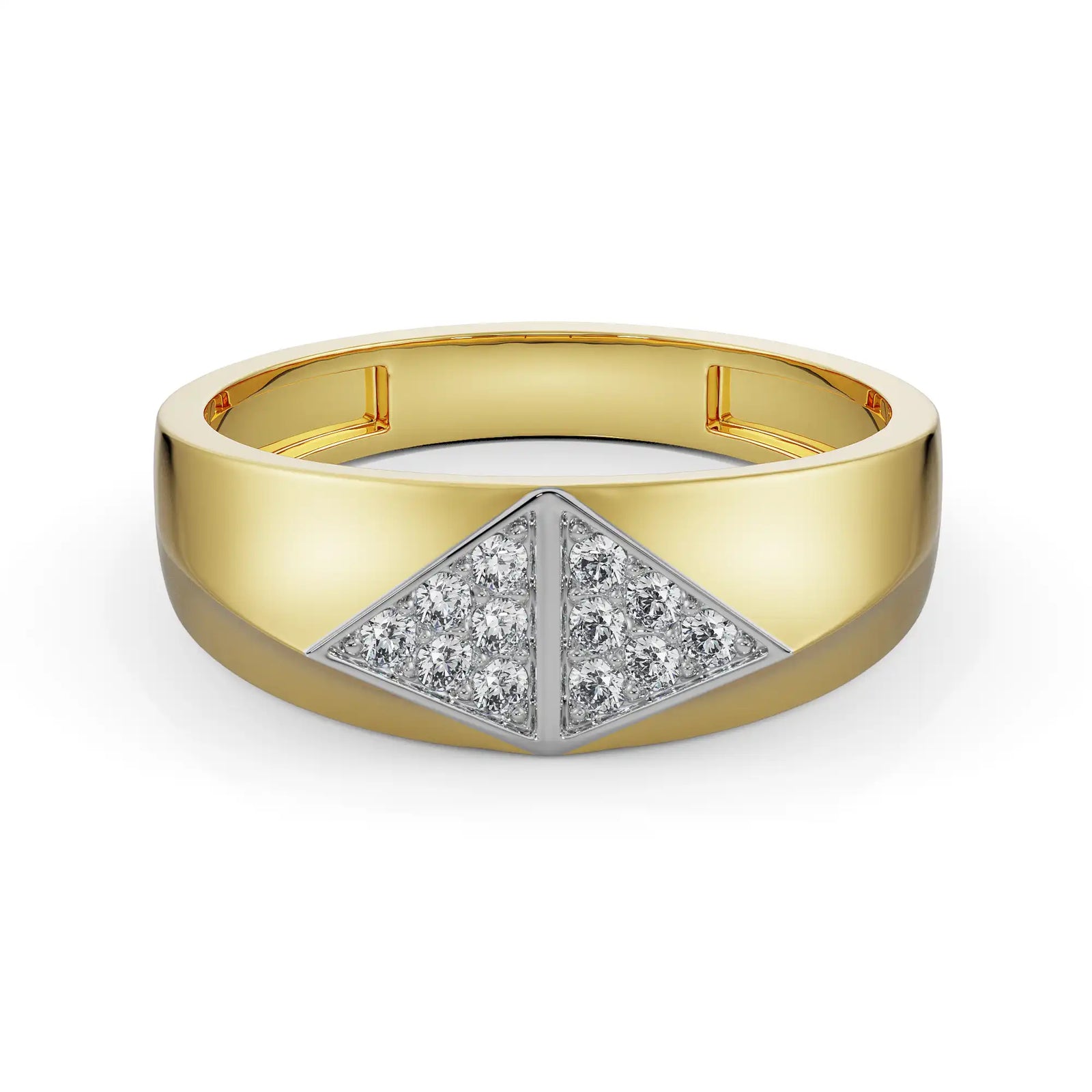 Artisanal Diamond Band for Men Front View