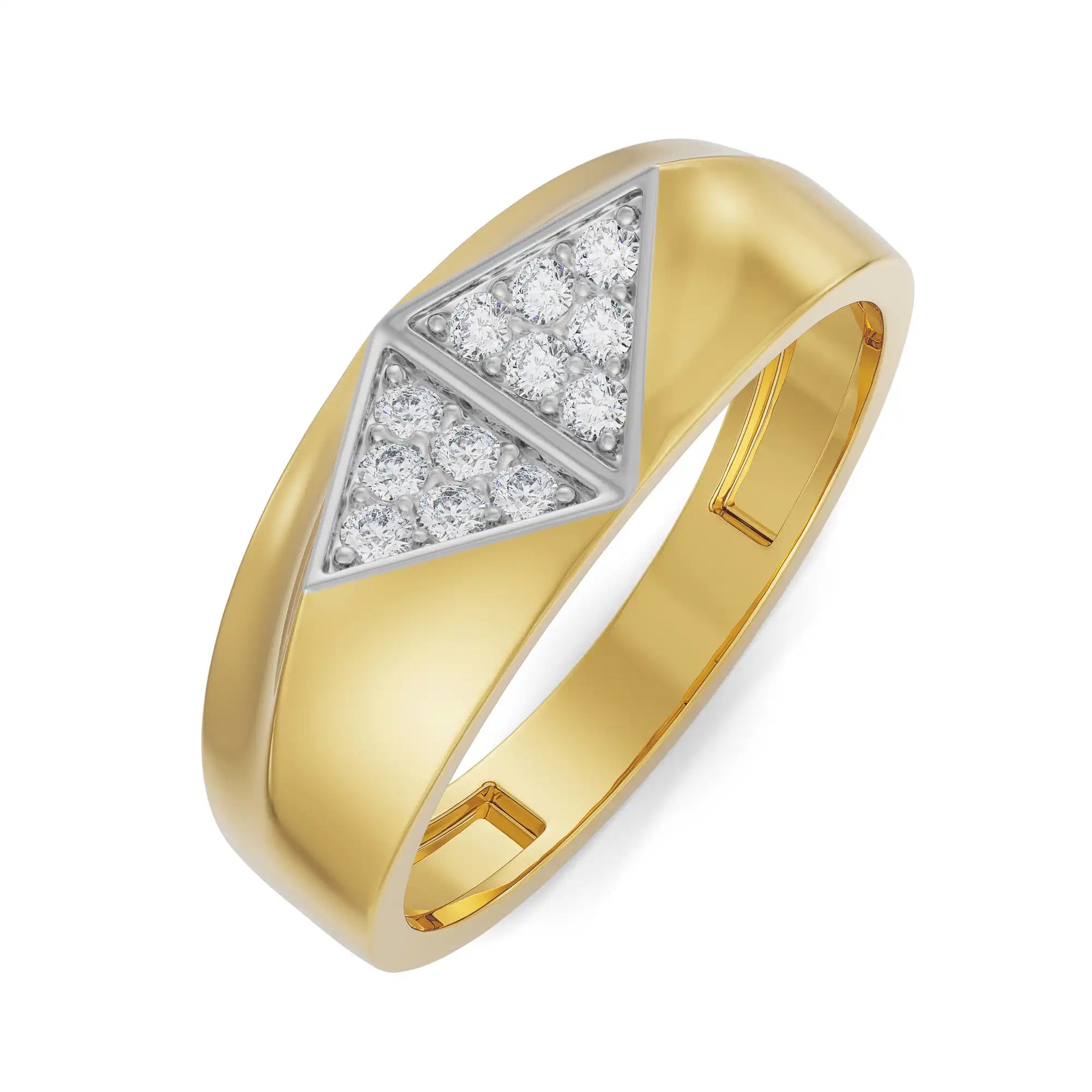 Artisanal Diamond Band for Men Top View