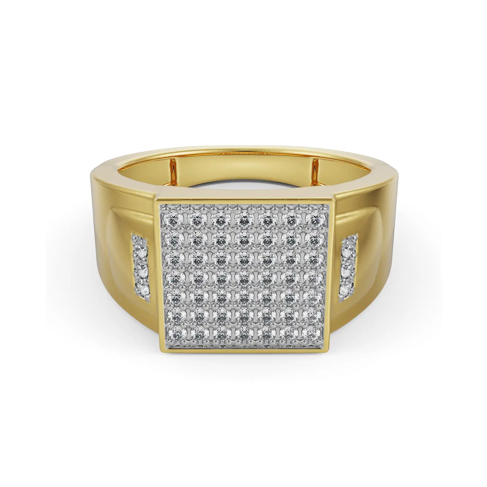 Fizzet Diamond Band Front View in 9KT