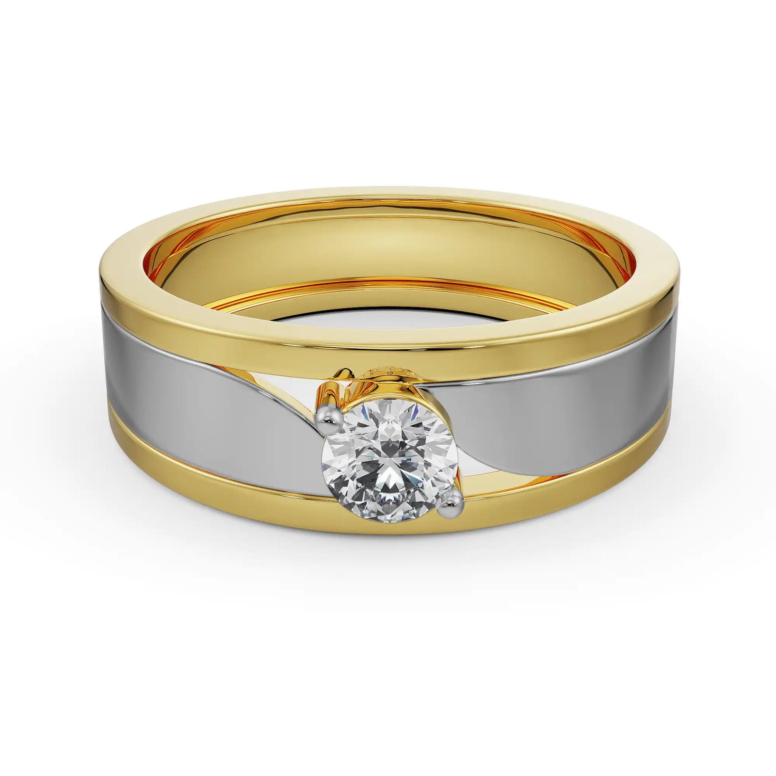 Crimson Diamond Ring for Him Front View