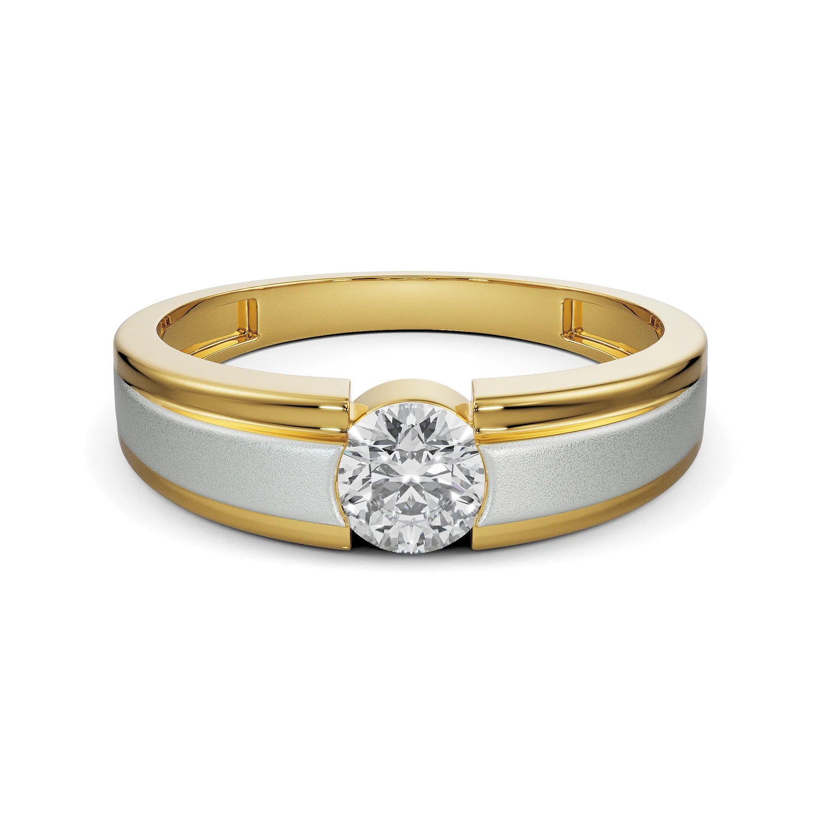 Sparkling Solitaire Band for Men Front View