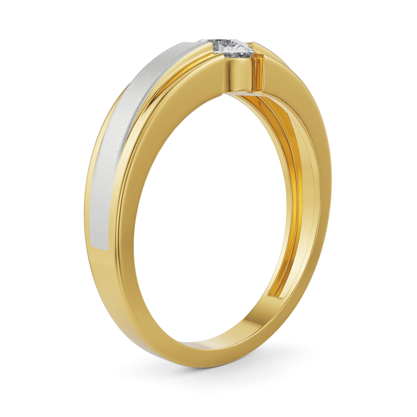 Sparkling Solitaire Band for Men Side View