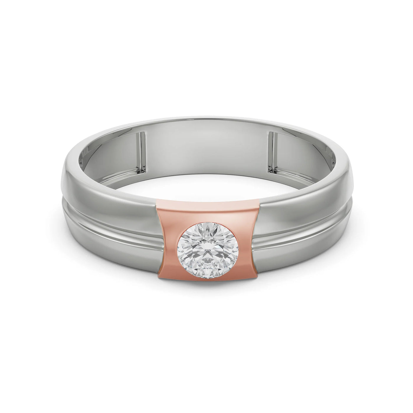 Charming Solitaire Lab Diamond Band for Men