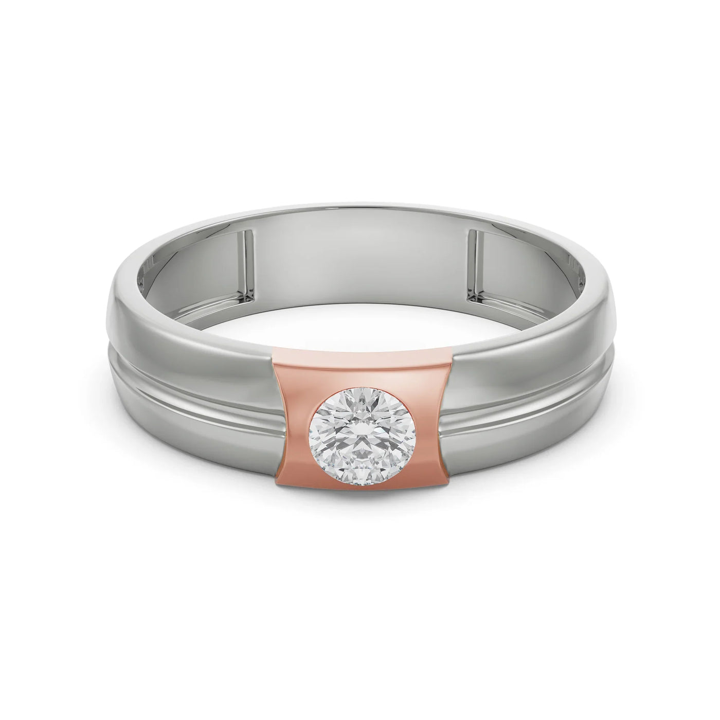 Charming Solitaire Lab Diamond Band for Men 9KT
