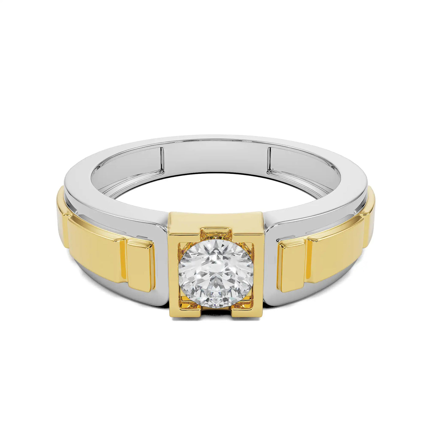 Two-Tone Round Lab Grown Diamond Timeless Ring