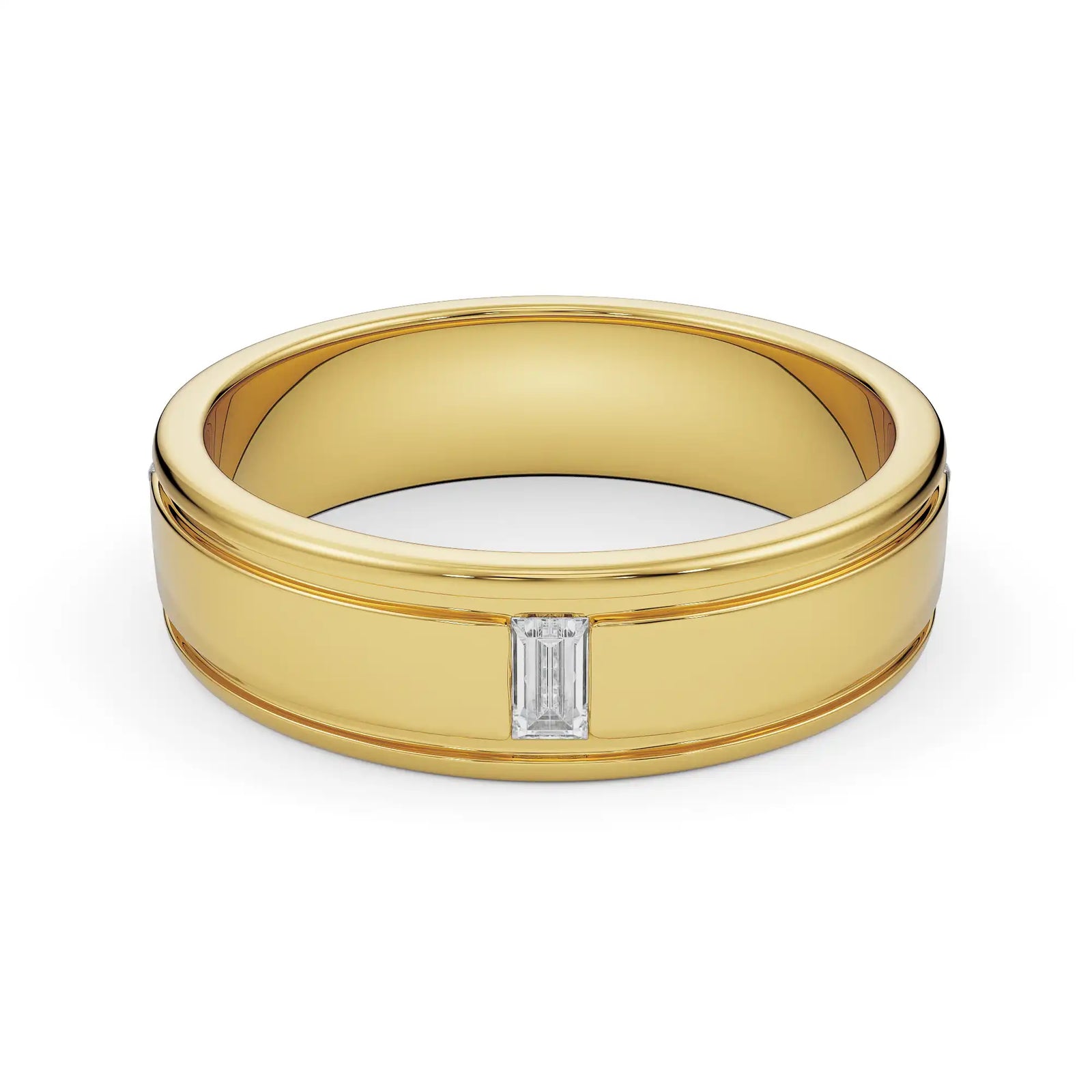 Classic Emerald Men’s Diamond Ring Front View