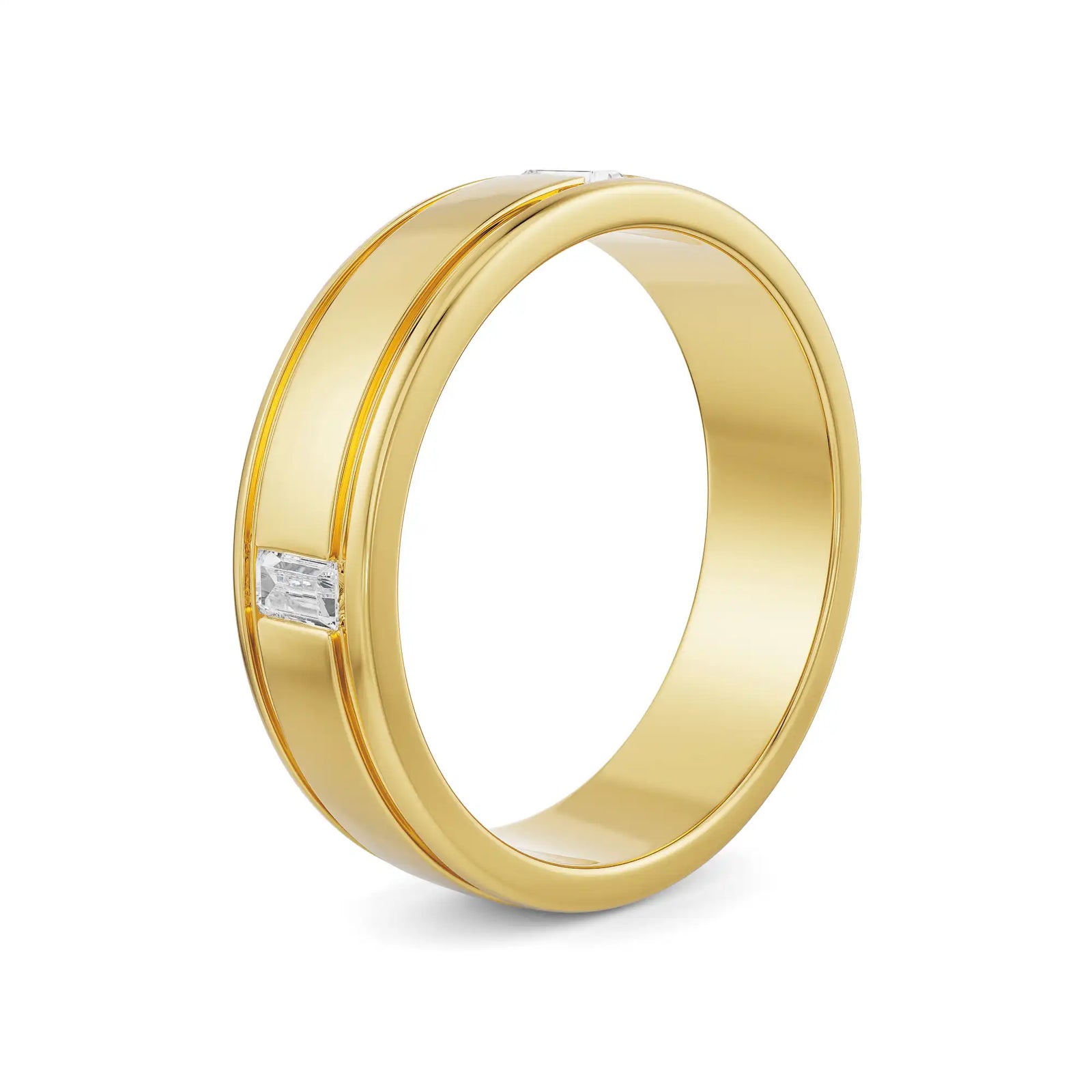Classic Emerald Men’s Diamond Ring Side View