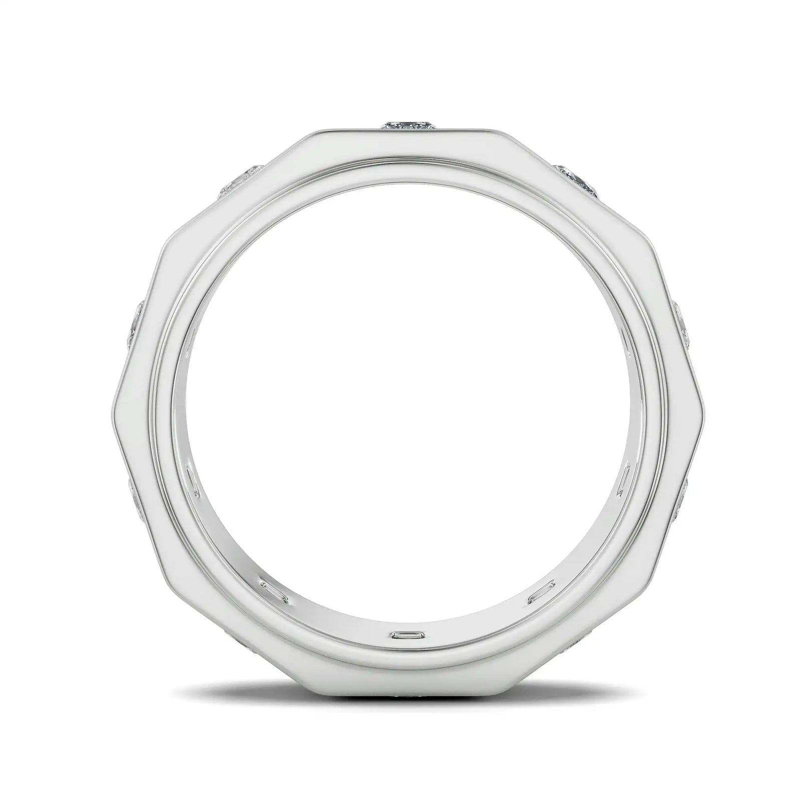 Elijah Princess Cut Wedding Band Back View